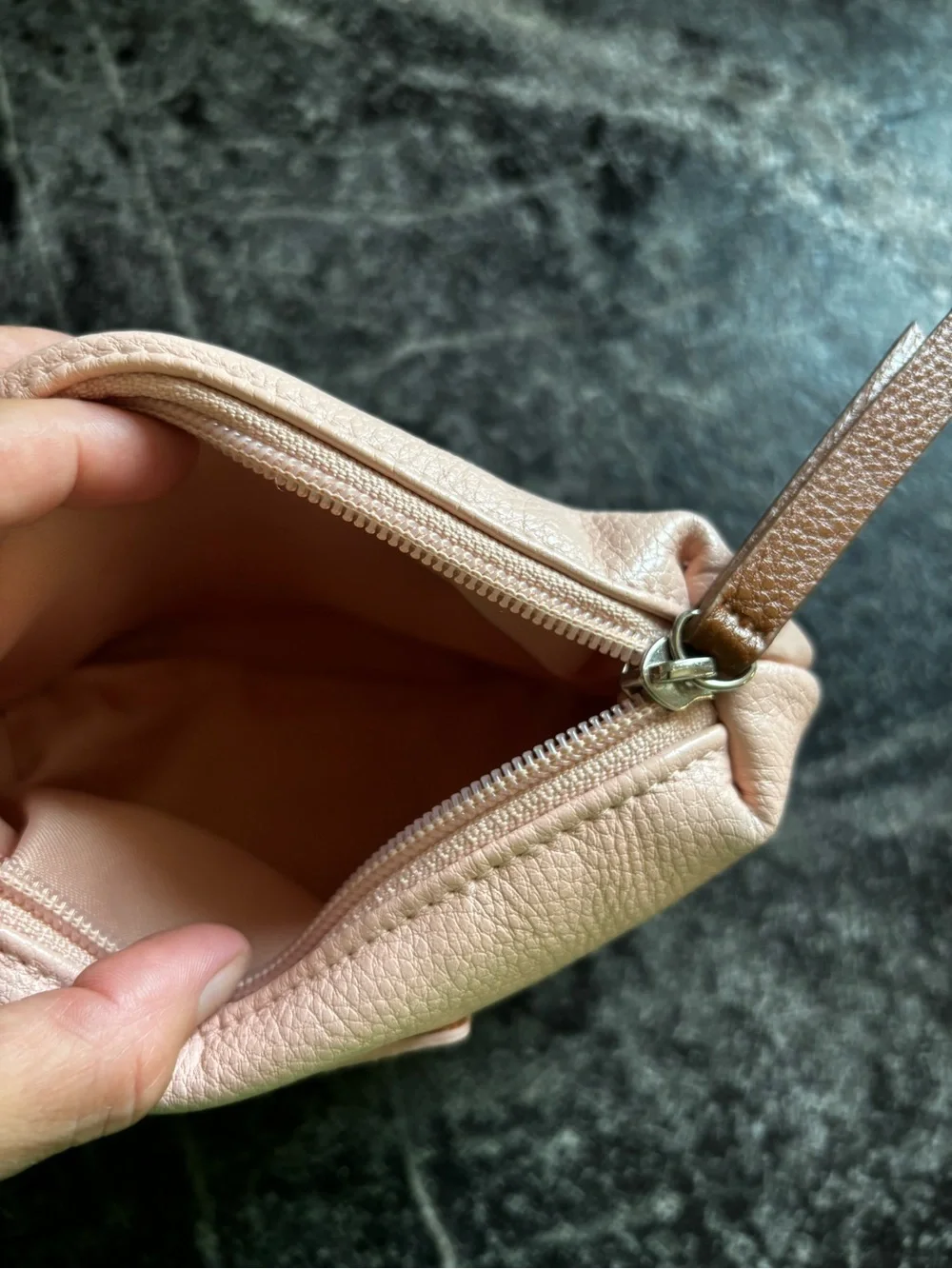 Fossil Blush Pink Pebbled Cosmetic Pouch